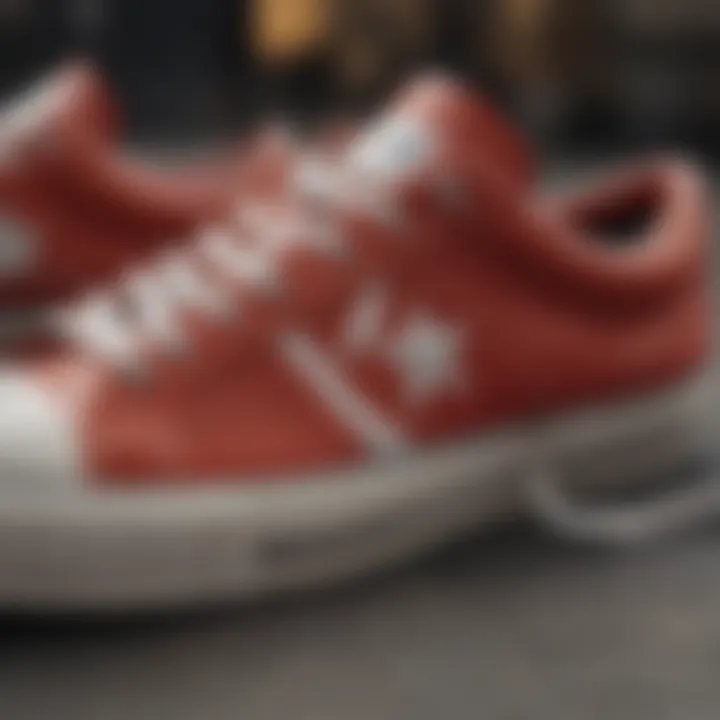 A close-up of the Converse One Star Low emphasizing its performance features