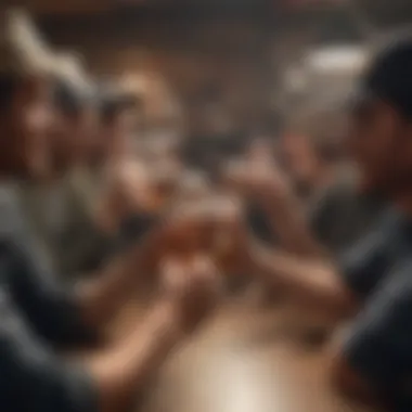 A group of friends enjoying a gathering with Coors beer hats visible