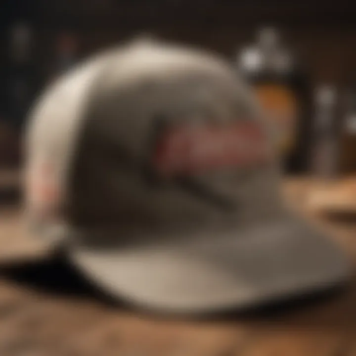 Vintage Coors beer hat displayed on a rustic wooden table
