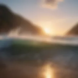 A breathtaking view of a popular surf spot at sunrise