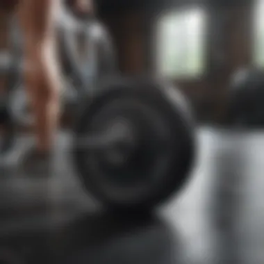 Strategic Weight Arrangement Weights arranged strategically for a workout session