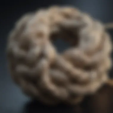 A close-up view of intricate knot techniques used in cord bracelet making.