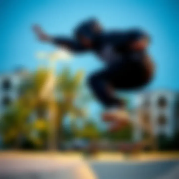 Skateboarder performing trick in a creature hoodie