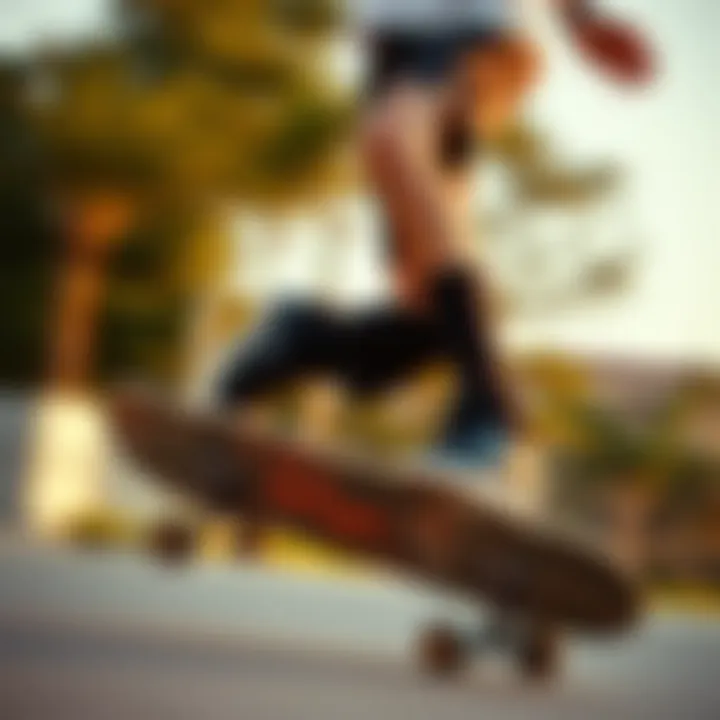 Personalized Skateboard in Motion A skateboarder showcasing a personalized board in action.