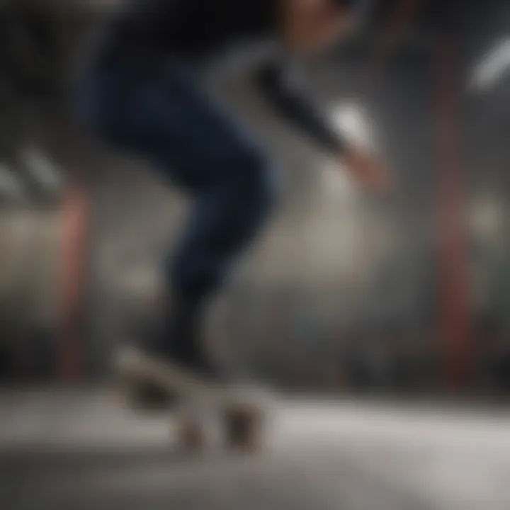 Athlete performing a trick in DC Stag Black Gum