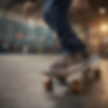 Skating Styles and Deck Size A skater performing tricks on different skateboard deck sizes.