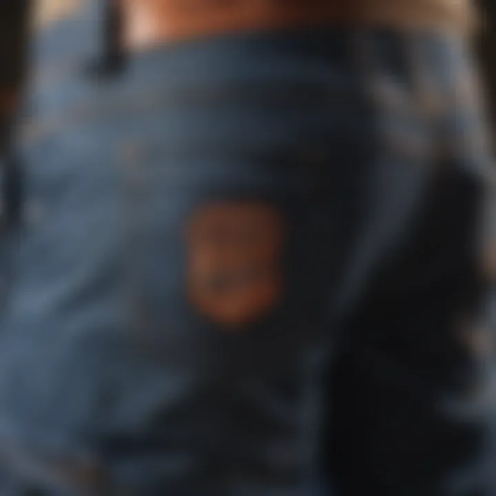 Close-up of Dickies pants jeans highlighting premium materials