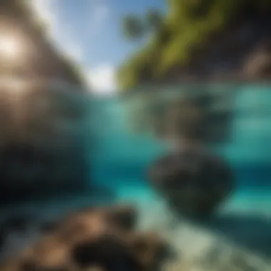 Snorkeling in the crystal-clear waters of Gun Beach