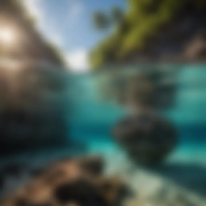 Snorkeling in the crystal-clear waters of Gun Beach
