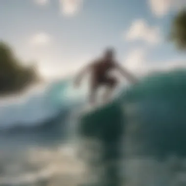 Surfing at Ypao Beach Surfing the waves at Ypao Beach