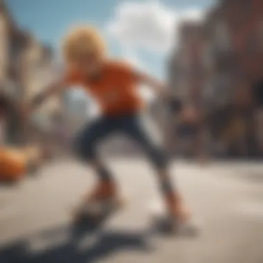 Anime-Inspired Skateboarding Techniques A group of skaters showcasing moves inspired by Dragon Ball Z characters