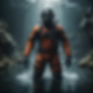 Exploring the Depths in a Dry Suit Diver in a dry suit exploring underwater