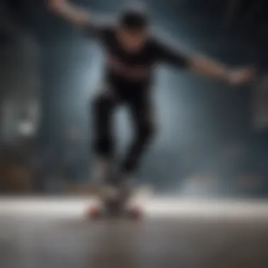 A skater performing tricks while wearing DVS shoes