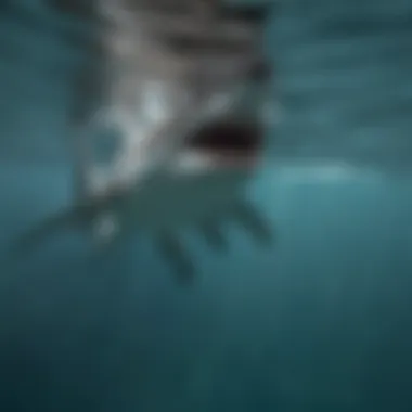 The Majesty of Sharks A sleek shark gliding through crystal clear waters, showcasing its elegance and power.