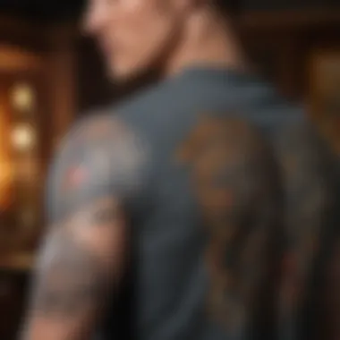 Tattoo Art Influence in Ed Hardy Sweatshirt Detailed view of Ed Hardy sweatshirt showcasing unique tattoo-inspired design.