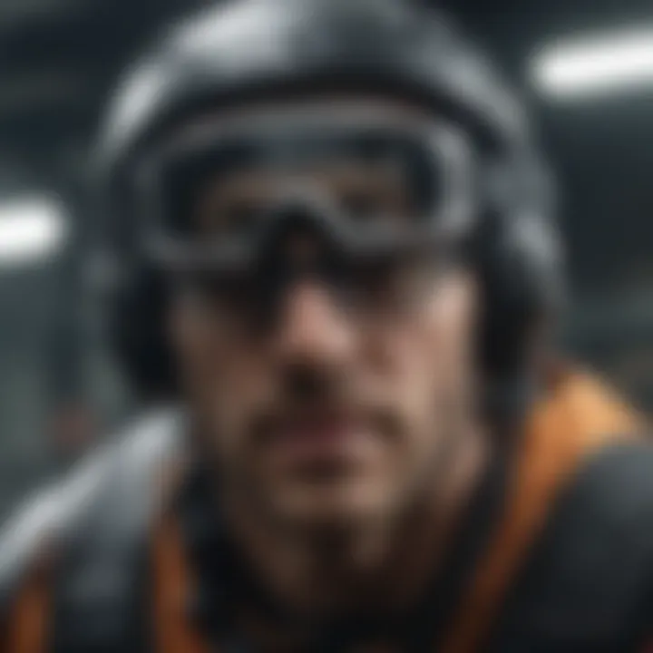 Athlete using Electris Goggles during a thrilling extreme sport activity