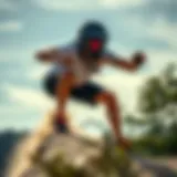 Dynamic athlete executing a high-intensity training routine outdoors