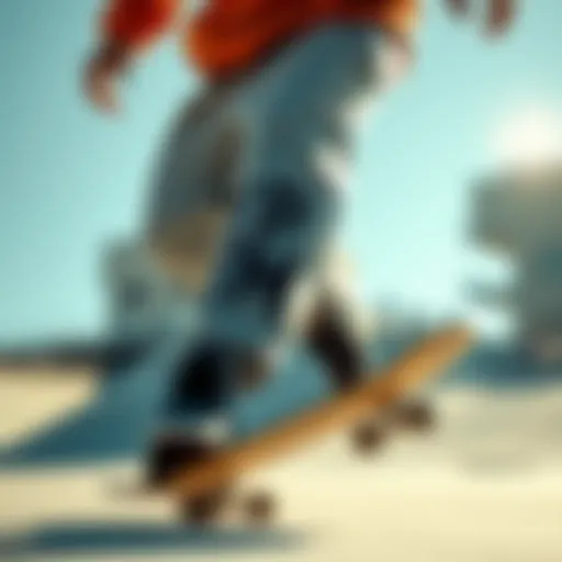 EPTM Sweat Pants in Skateboarding Stylish EPTM sweat pants in action during a skateboard stunt