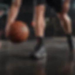 Dynamic basketball dribbling drill in action