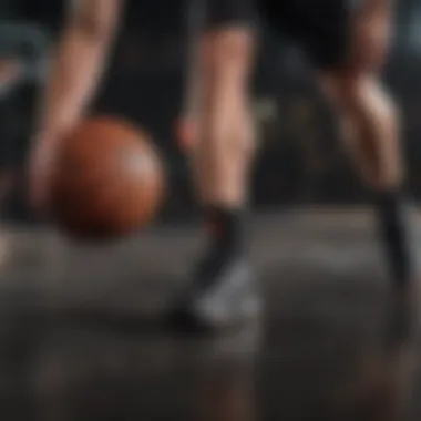 Dynamic Dribbling Drill for Enhanced Control Dynamic basketball dribbling drill in action