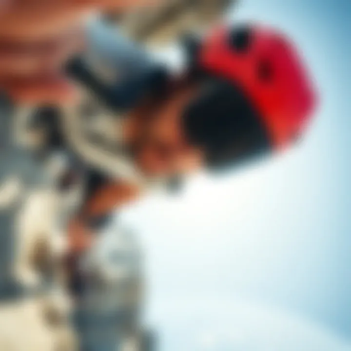 GoPro Helmet Mount for Climbing Adventures Dynamic shot of rock climber with GoPro helmet mount