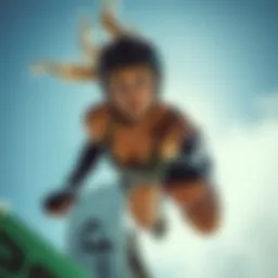 Dynamic female athlete showcasing Ethika performance wear during an action-packed moment.