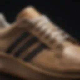 Close-up view of the Adidas Forum Low Gum Sole showcasing its unique design and texture