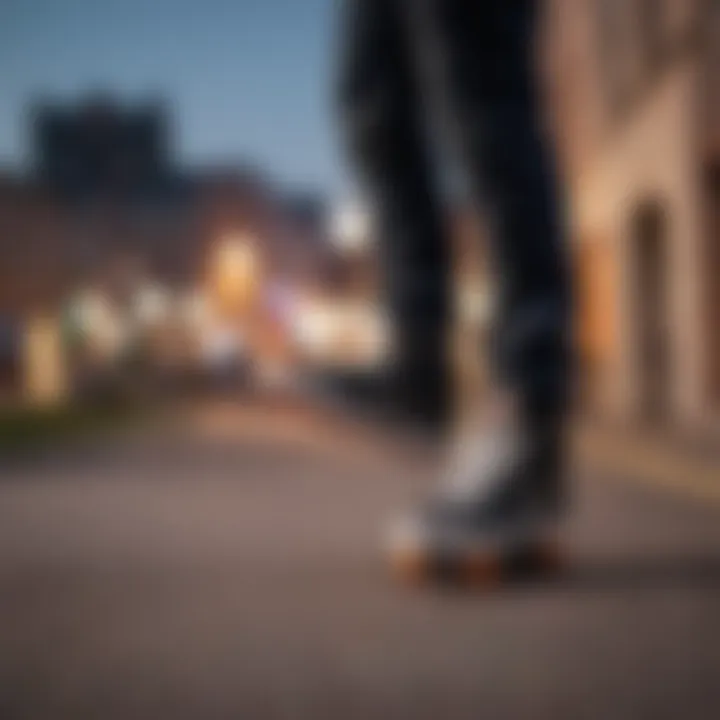 A skater performing tricks while wearing DC skate shoes