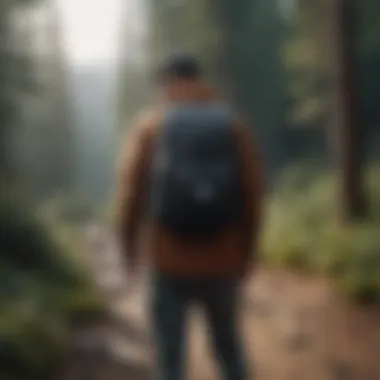 Outdoor Adventure with Herschel Little America Adventure enthusiast using the Herschel backpack during an outdoor activity