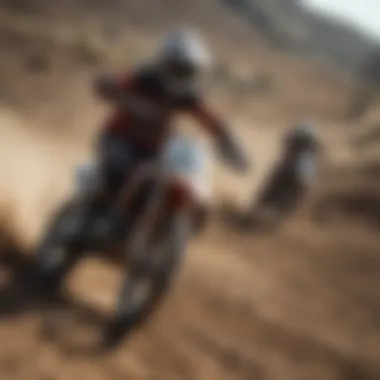 An aerial view of a motocross event showcasing the excitement