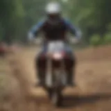 A rider navigating a challenging motocross track