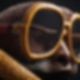Close-up of the distinctive frame design of American Pit Vipers glasses, showcasing durability and style.