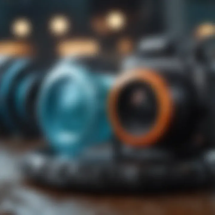 Close-up of aqua foil equipment and gear