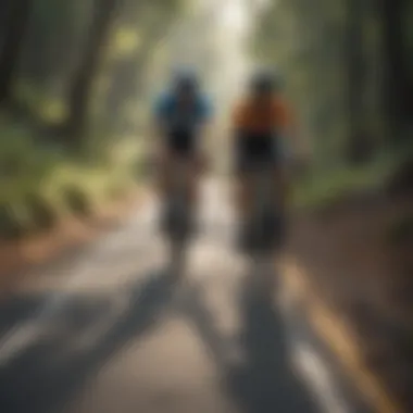 Exploring Scenic Cycling Routes Cyclists navigating a stunning Bay Area trail