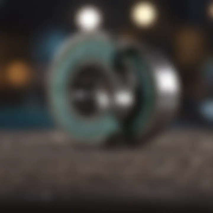 Close-up view of high-quality skateboard bearings