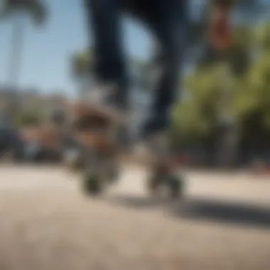 Smooth Ride with Quality Bearings Skateboarder enjoying a smooth ride with quality bearings