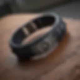 Elegant design of a black wooden bracelet showcasing intricate details