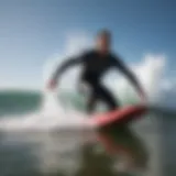 Bodyboarder riding a wave