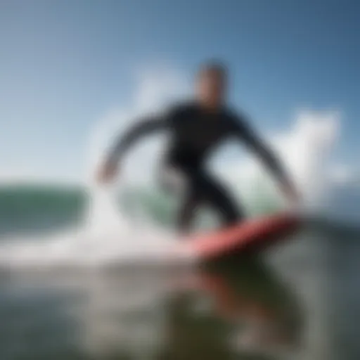 Bodyboarder riding a wave