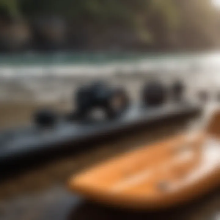 Bodyboarding gear laid out
