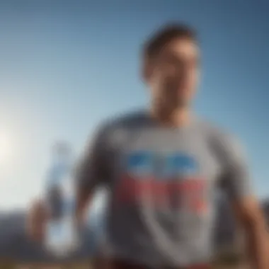 An extreme sports athlete wearing a Busch Light tee while engaging in a daring activity