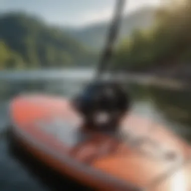 Premium Wakeboarding Gear Showcased Close-up of high-quality wakeboarding equipment ready for use