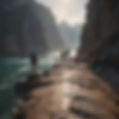 Group of climbers enjoying the coastal scenery