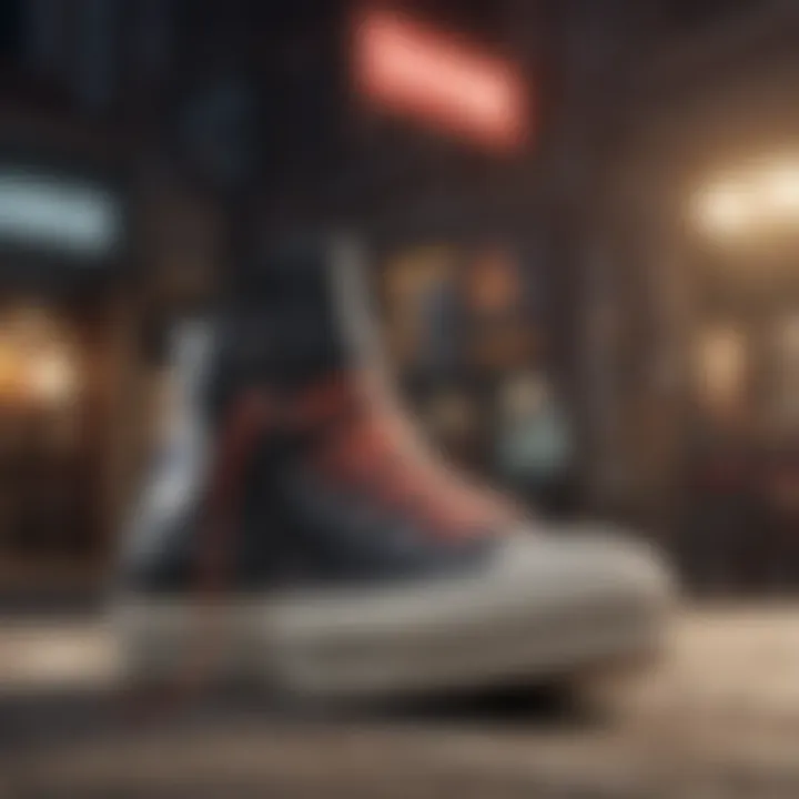 A creative layout exhibiting various colorways of the Converse Chuck Taylor high top platform.