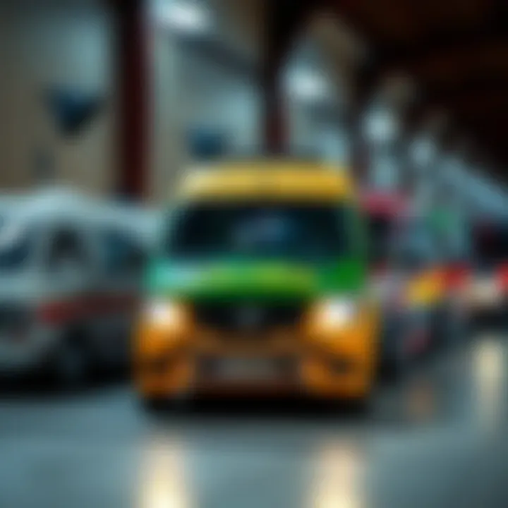 Stylish Custom Vans Showcase Fashionable custom vans displayed on a stylish background
