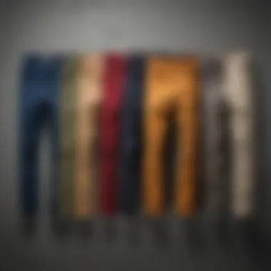 Color Options for Dickies Skinny Pants Various color options of Dickies skinny pants laid out for selection