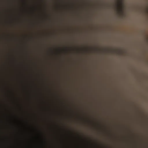 Close-up of Dickies skinny pants showcasing fabric texture and stitching