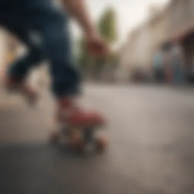 DX shoes in action during a skateboarding trick, highlighting their performance under pressure.