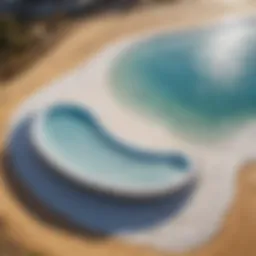 An aerial view of a modern wave pool in Australia showcasing its unique design.