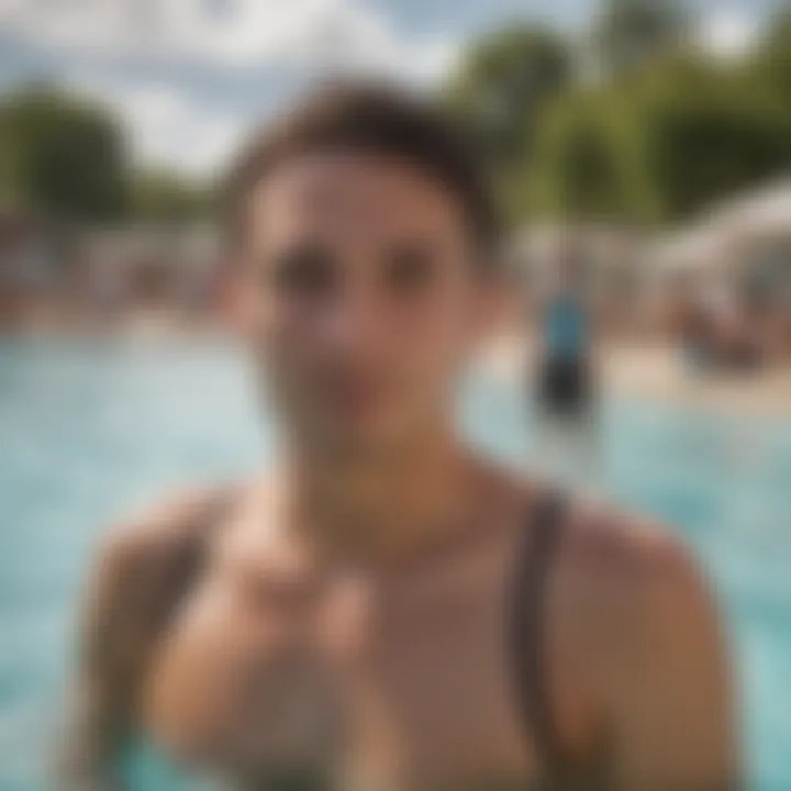 A community event held at a wave pool, highlighting local integration.